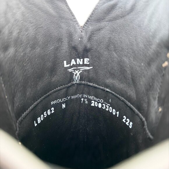 Lane LEXINGTON Knee High Womens Cowboy Boots 7.5 Brown Western Cowgirl Lace Up - Picture 9 of 11